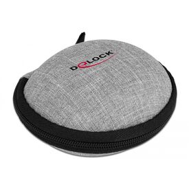 Delock - Case for headphones - polyester - grey, black | 18421
