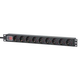 Intellinet 19" 1U Rackmount 9-Way EU 2-pin (CEE 7/3) PDU | 715133