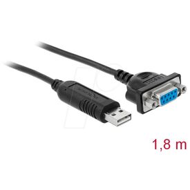 DeLOCK - Serial cable - USB (M) to DB-9 (F) - 1.8 m - bla | 66281