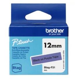 Brother BTAG-F31 - Black on purple - Roll (1.2 cm x 4 m | BTAGF31
