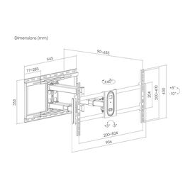 Equip 43"-100" Full Motion TV Mount Bracket, 200 x 200 m | 650348