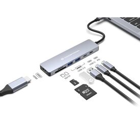 Conceptronic DONN28G 7-in-1 USB 3.2 Gen 1 Docking Station, 4K60Hz