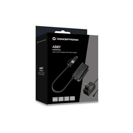 Conceptronic ABBY21B USB 3.0 SATA Adapter with Power Adapter, 2.5