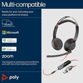 headset - on-ear - wired - USB-C, 3.5 mm jack - black - | 93S88AA