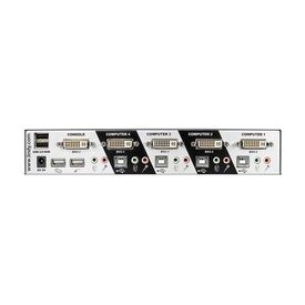 Lindy 4 Port DVI-I Single Link, USB 2.0 &amp Audio KVM Sw | 39337