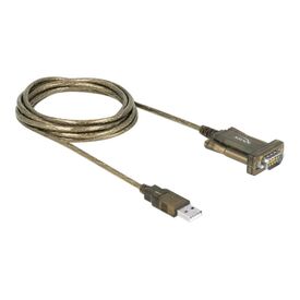 Delock Adapter USB 2.0 Type-A &gt 1 x Serial DB9 RS-232 - | 64073