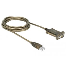 Delock Adapter USB 2.0 Type-A &gt 1 x Serial DB9 RS-232 - | 64073