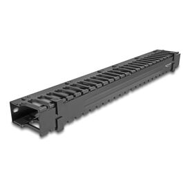 Delock - Rack cable management panel - 3 openings - black | 67022