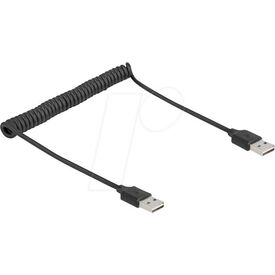 Delock Spiralkabel EASY-USB 2.0 Typ-A Stecker zu 0.5 m bi | 90124