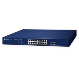 PLANET 16-Port 10/100/1000T 802.3at PoE + 2-Port  | GS-2210-16P2S