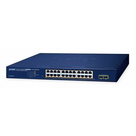 PLANET 24-Port 10/100/1000T 802.3at PoE + 2-Port  | GS-2210-24P2S