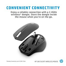 HP Silent 280M - Mouse - wireless - USB wireless re | 19U64AA#ABB