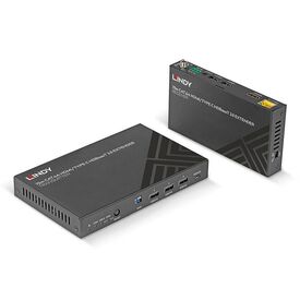 Lindy 70m Cat.6A TypeC & HDMI HDBaseT 3.0 KVM Extender 38346