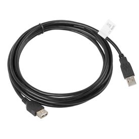 Lanberg CA-USBE-10CC-0030-BK / 3 m / USB A / USB A / USB 2.0 / 0.