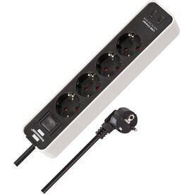 Brennenstuhl Ecolor 4-way Extension Lead with 2 USB slots