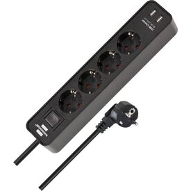 Brennenstuhl Ecolor power strip 4-fold with 2 USB