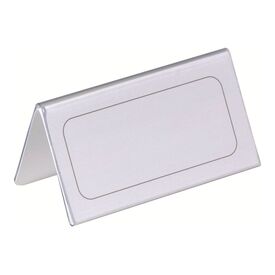 Durable Clear Plastic Table Place Name Holders and Inserts 25 Pack 52x100mm