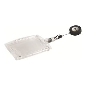 Durable Enclosed 2 Card Badge Reel Security Pass ID Holders  25 Pack  Clear