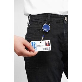 Durable STYLE Secure Retractable Carabiner Badge Reel for IDs & Keys Blue