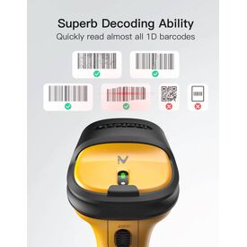 Inateck AI 2.4GHz Wireless Barcode Scanner with 60m Range