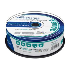 MediaRange 25 x DVD+R DL 8.5 GB (240min) 8x white ink jet MR474