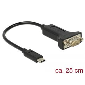 Delock / USB / serial cable / 24 pin USB-C (M) to DB-9 (M | 63908