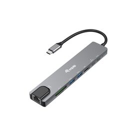 Equip USB-C 8 in 1 Multifunctional Adapter, Wired, USB T | 133497