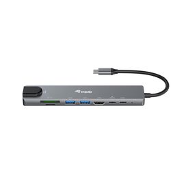 Equip USB-C 8 in 1 Multifunctional Adapter, Wired, USB T | 133497