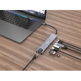 Equip USB-C 8 in 1 Multifunctional Adapter, Wired, USB T | 133497