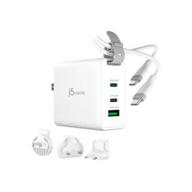 j5create Power adapter 3port, GaN, with changeable JUP3565CVN