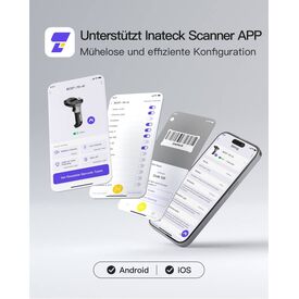 Inateck AI Barcode Scanner Bluetooth 1D Scanner BCST70AI_GRAY