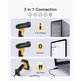 Inateck AI Industrial 1D Bluetooth Barcode Scanner with IP67 Waterproof