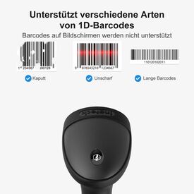 Inateck BCST-33 1D barcode scanner, wired, with intelligent mount black