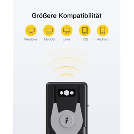 Inateck BCST-43 1D barcode scanner,   pocket scanner grey