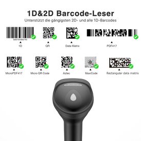 Inateck BCST-50 1D 2D barcode scanner black