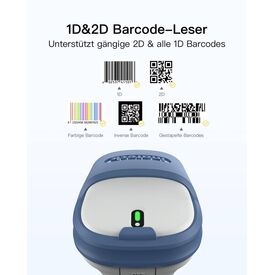 Inateck BCST-73 1D 2D barcode scanner BCST73_WHITE BLUE