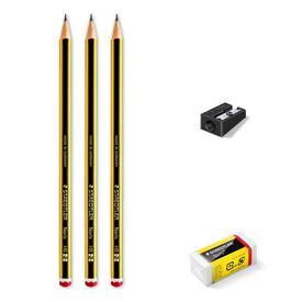 STAEDTLER Noris 120 Blister card with 3 HB pencils 1 eraser and sharpener