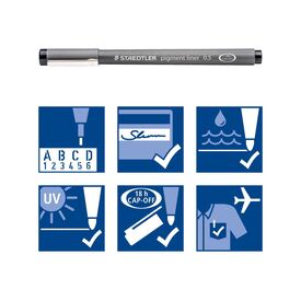 STAEDTLER pigment liner 308 Fineliner black pigment ink 308 SB8