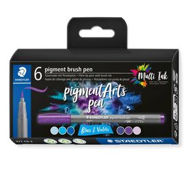 STAEDTLER Pigment Arts Brush Pen Blues & Violets 6 371 C62