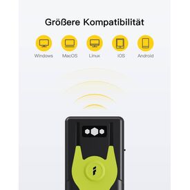 BCST-42 1D 2D AI Barcode Scanner, Bluetooth 5.0B Green