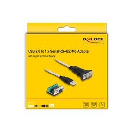 Delock / Serial adapter / USB 2.0 / RS-422/485 x 1 / blac | 63465