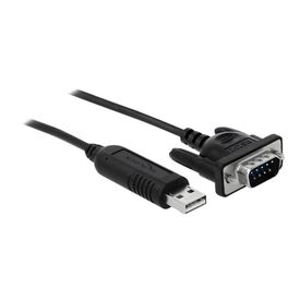 Delock / Serial cable / USB (M) to DB-9 (M) / 1.8 m / bla | 66282