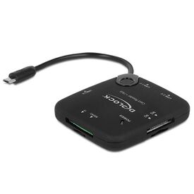 Delock Micro USB OTG Card Reader + 3 port USB Hub Card 65529