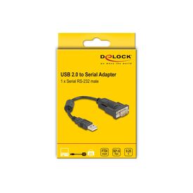 Delock / Serial adapter / USB / RS-232 / black | 61549