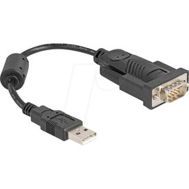 Delock / Serial adapter / USB / RS-232 / black | 61549