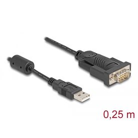 Delock / Serial adapter / USB / RS-232 / black | 61549