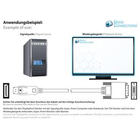 Alcasa DP / DVI-D 5m / 5 m / DVI-D / DisplayPort | DP-DVI5