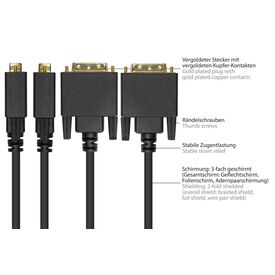 Alcasa DP / DVI-D 5m / 5 m / DVI-D / DisplayPort | DP-DVI5