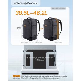 Inateck 20-46L Travel Backpack BP03006_BLACK