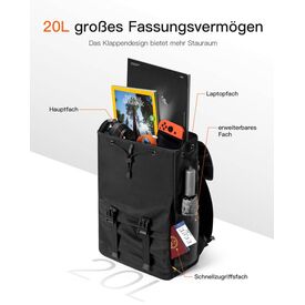 Inateck 20L Leisure Backpack for Men and Women BP01008_BLACK